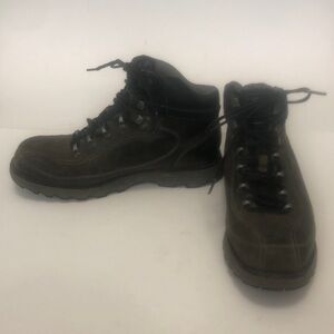 Caterpillar 9 Boots Grey Black Leather Lace-up Excellent Condition